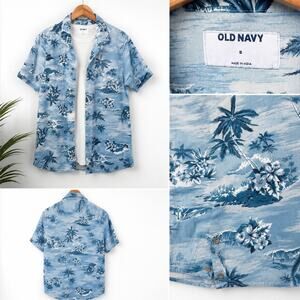 🌺hawaiian style old navy button up shirt size small